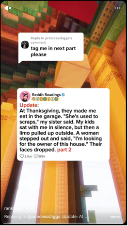 Social media post about Thanksgiving story engagement illustrating consumer insights and trend analysis through audience interaction