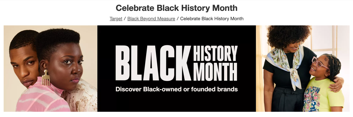 Black history month advertisement from target