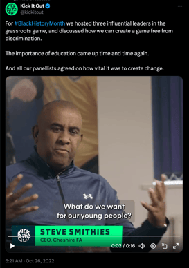 Black History Month Kick It Out campaign