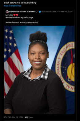Nasa Black History Month tweet.